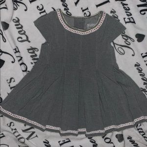 Grey soft dress with surer cute embroidery!